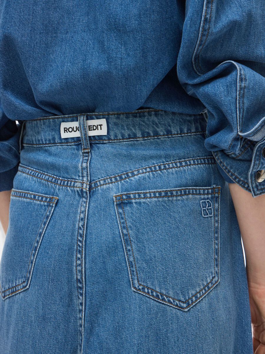 Carousel image - MAXI DENIM SKIRT, Medium Blue Denim | 3