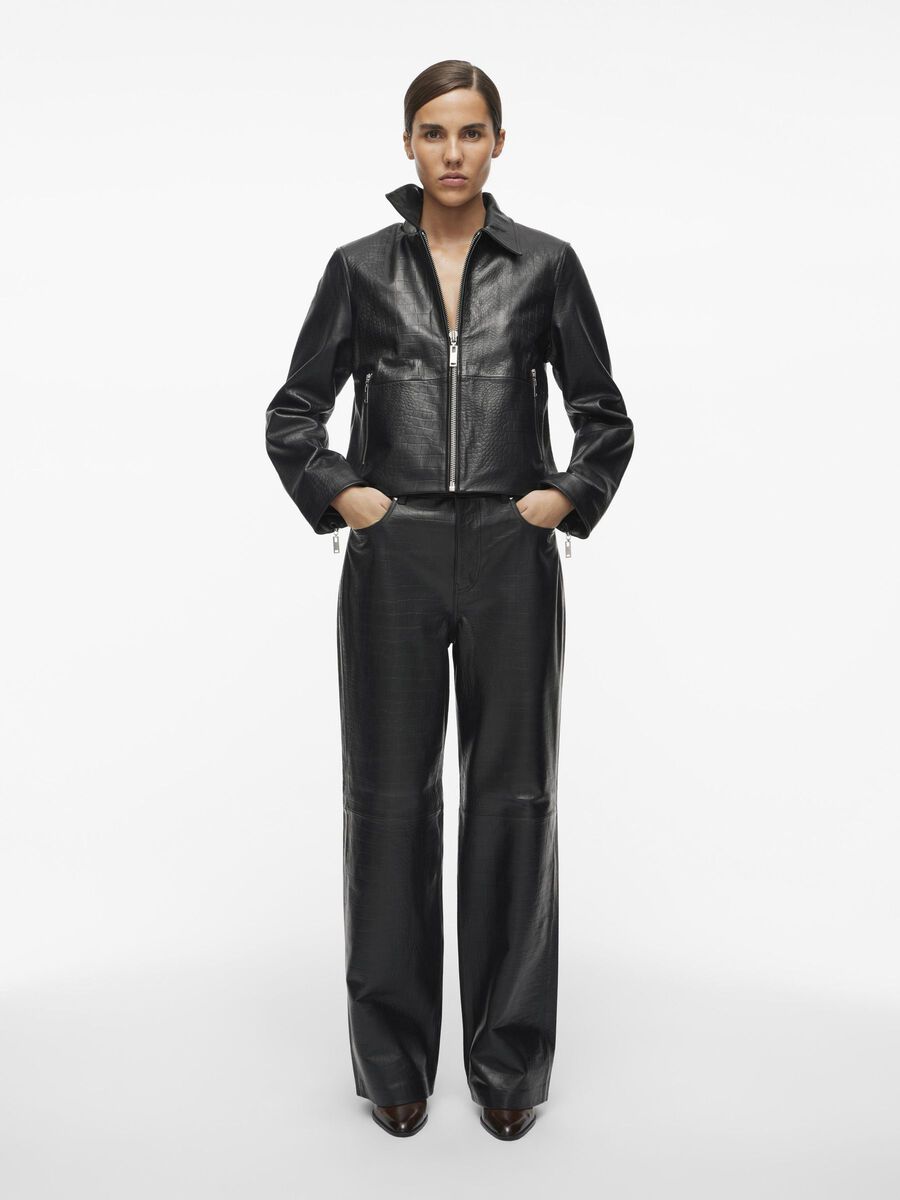 VILA SHORT LEATHER JACKET, Meteorite, highres - 14102848_Meteorite_005.jpg