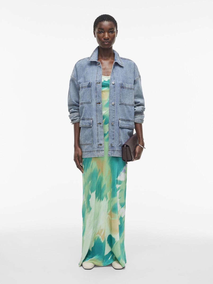 VILA BUTTONED DENIM JACKET, Light Blue Denim, highres - 14106268_LightBlueDenim_005.jpg
