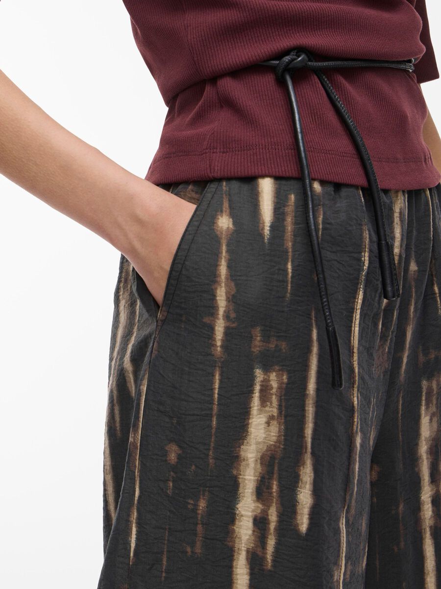 Carousel image - HIGH-WAIST WIDE-LEG TROUSERS, Meteorite | 3