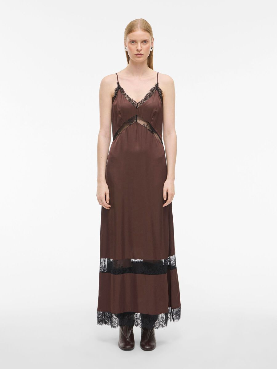 Carousel image - LACE MIDI DRESS, Chicory Coffee | 1