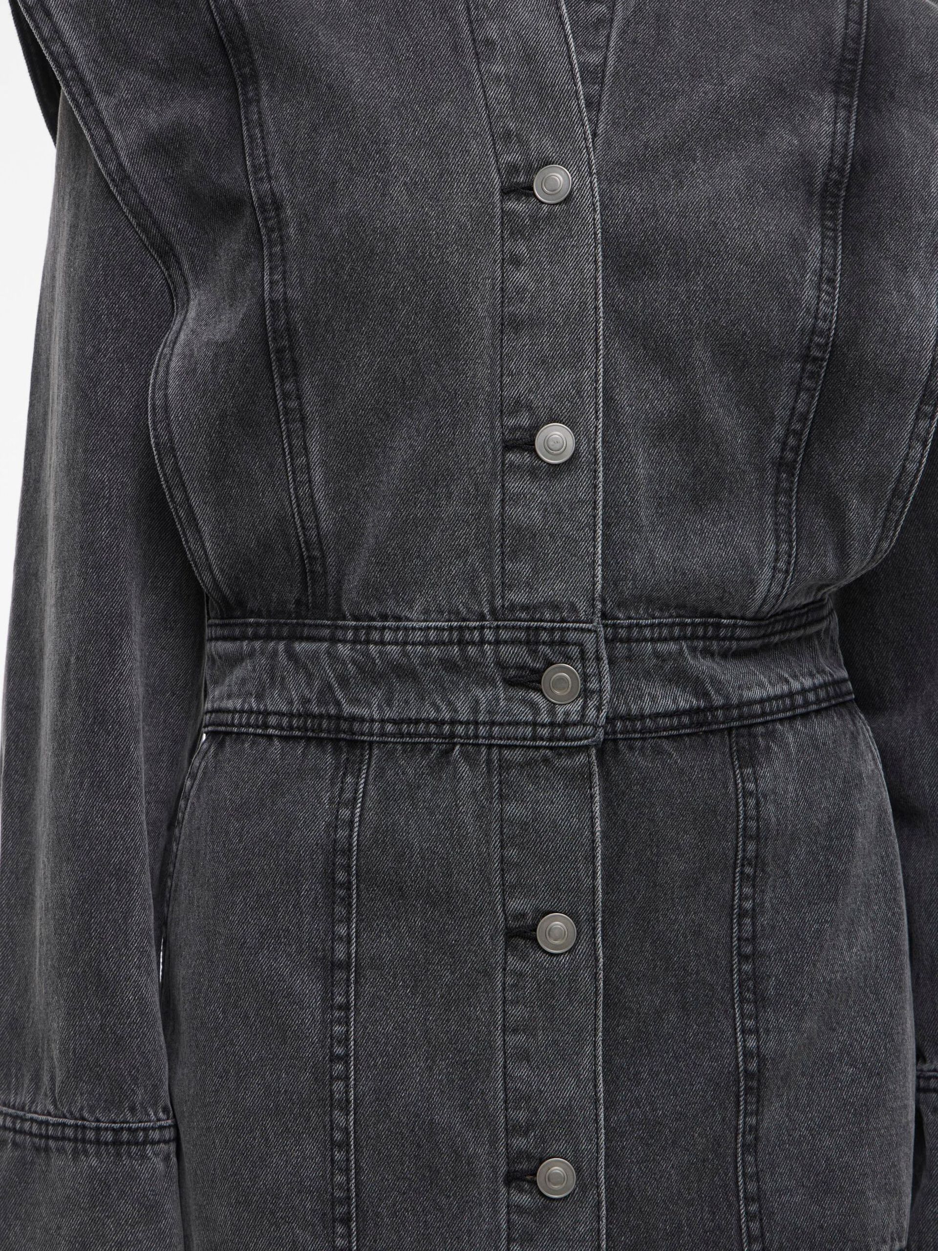 Carousel image - LONG SLEEVED DENIM DRESS, Meteorite | 5