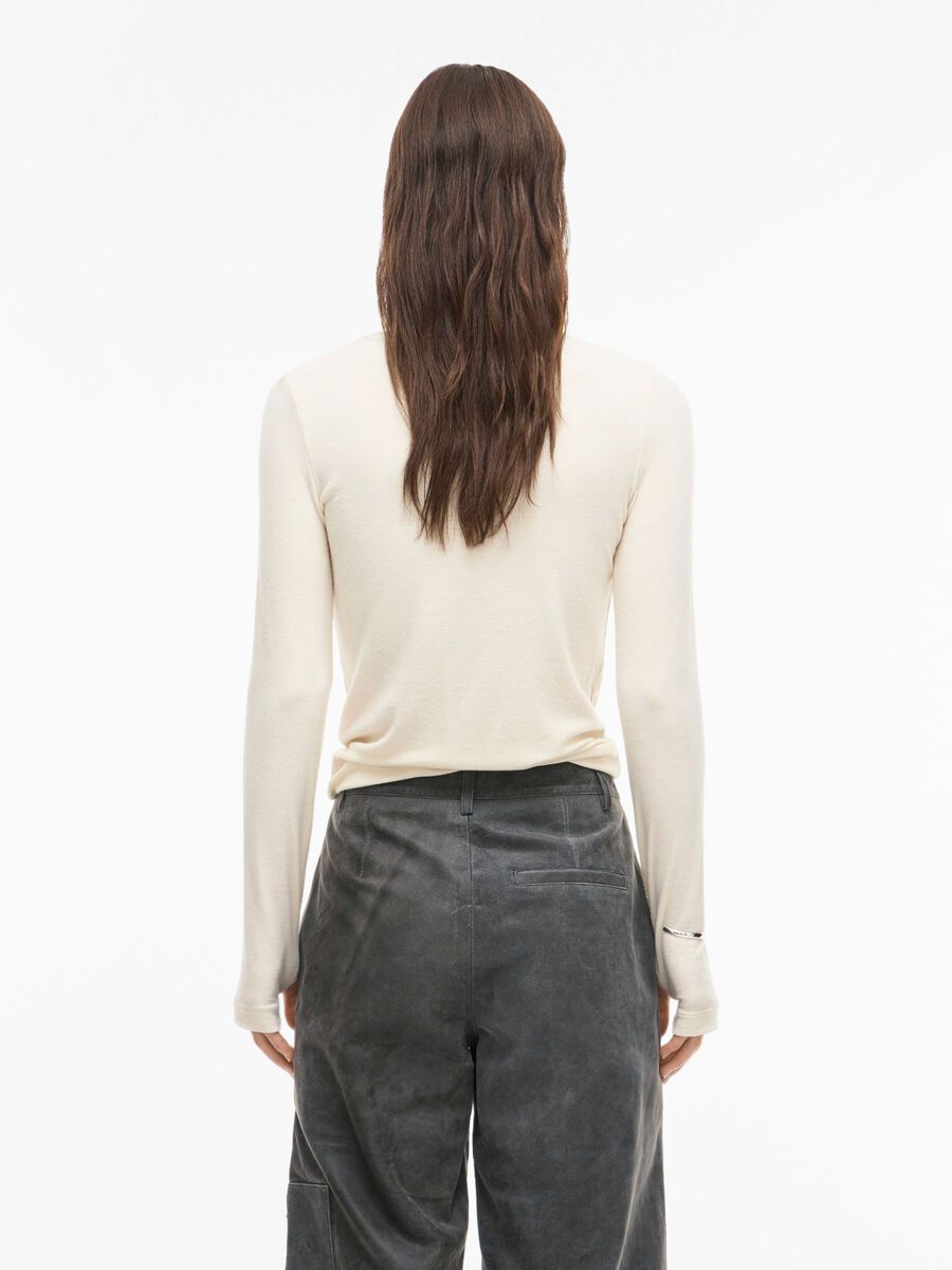 Carousel image - ROUND NECK LONG SLEEVED TOP, Birch | 2