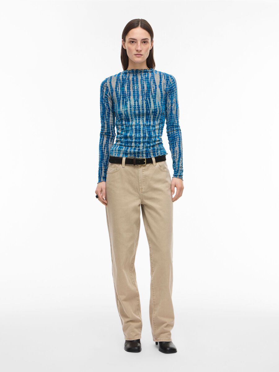 Carousel image - HIGH NECK LONG SLEEVED TOP, Directoire Blue | 4