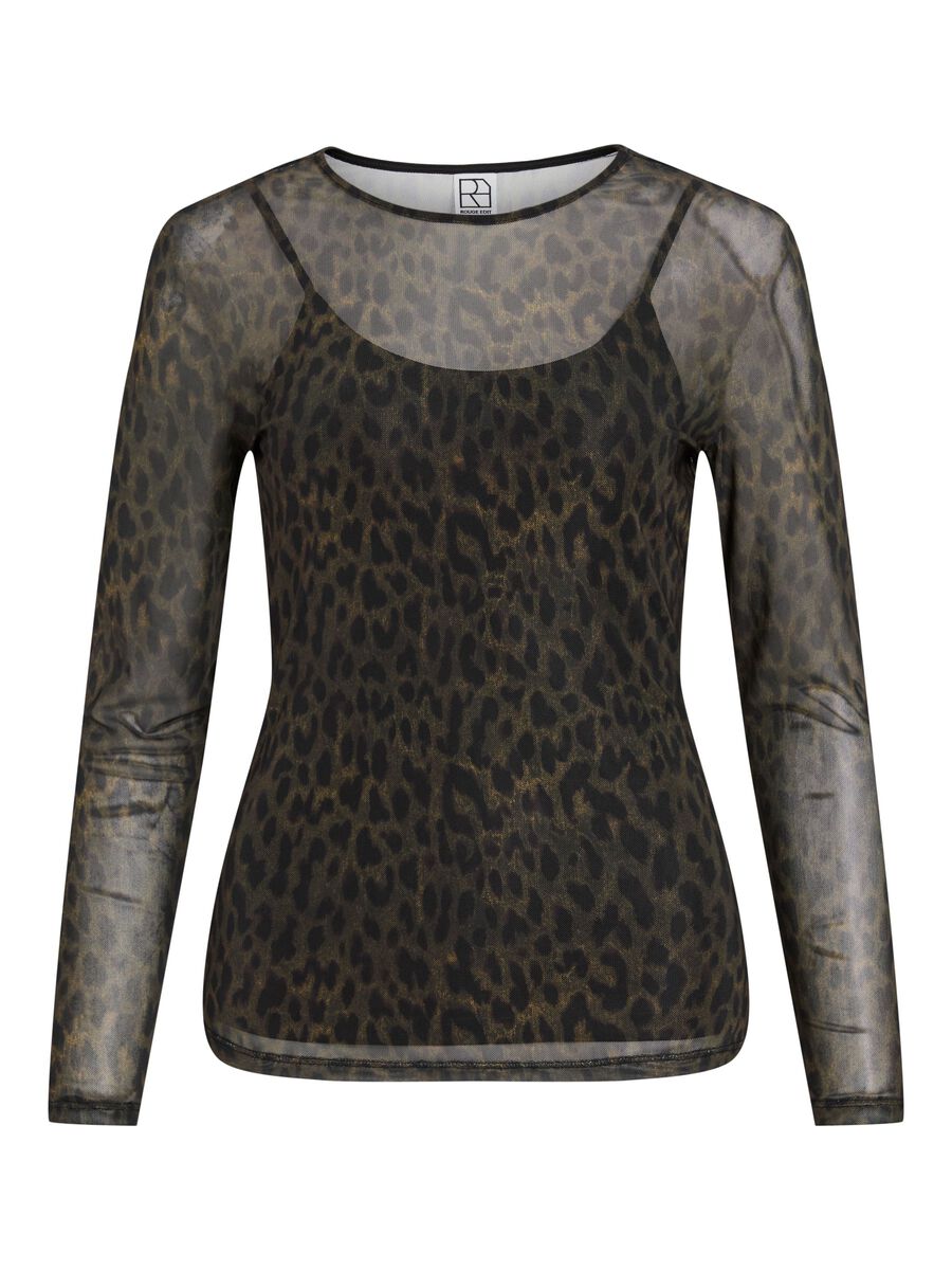 Product tile image - MESH LONG SLEEVED TOP, Dull Gold | 14109365_DullGold_1301305