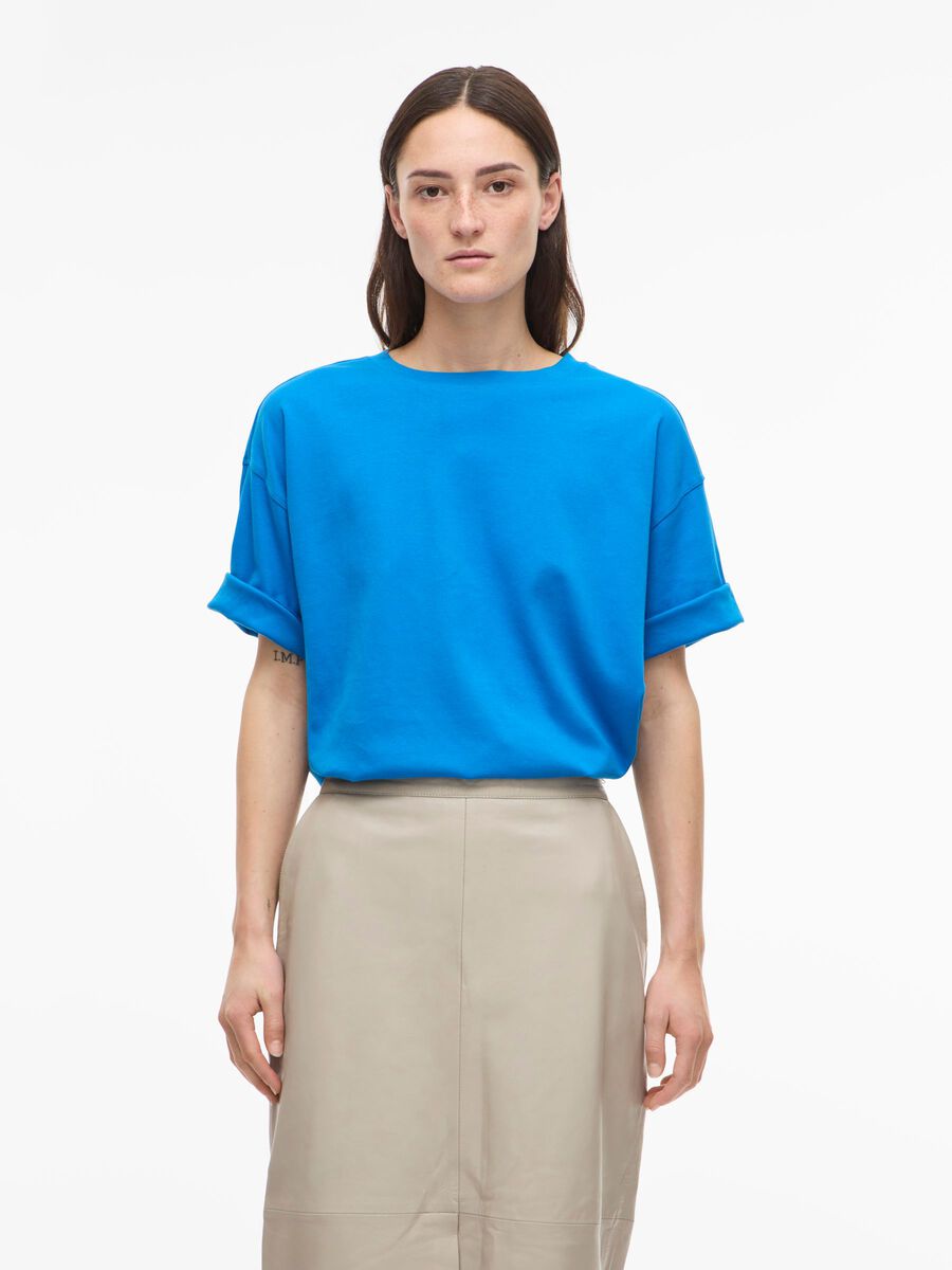 Product tile image - ROUND NECK OVERSIZED T-SHIRT, Directoire Blue | 14113289_DirectoireBlue