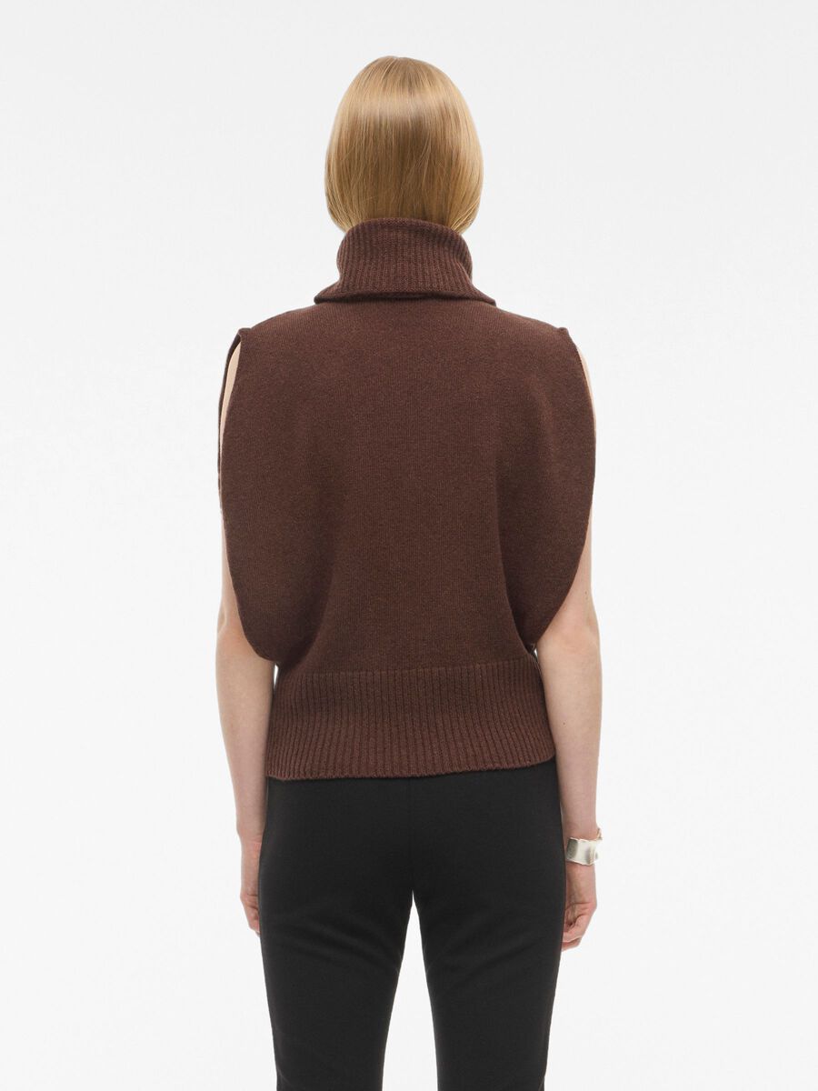 Carousel image - WOOL BLEND KNITTED VEST, Chicory Coffee | 2