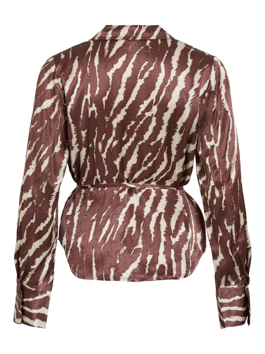 VILA TIE-WAIST LONG SLEEVED SHIRT, Decadent Chocolate, highres - 14108786_DecadentChocolate_1209360_002.jpg