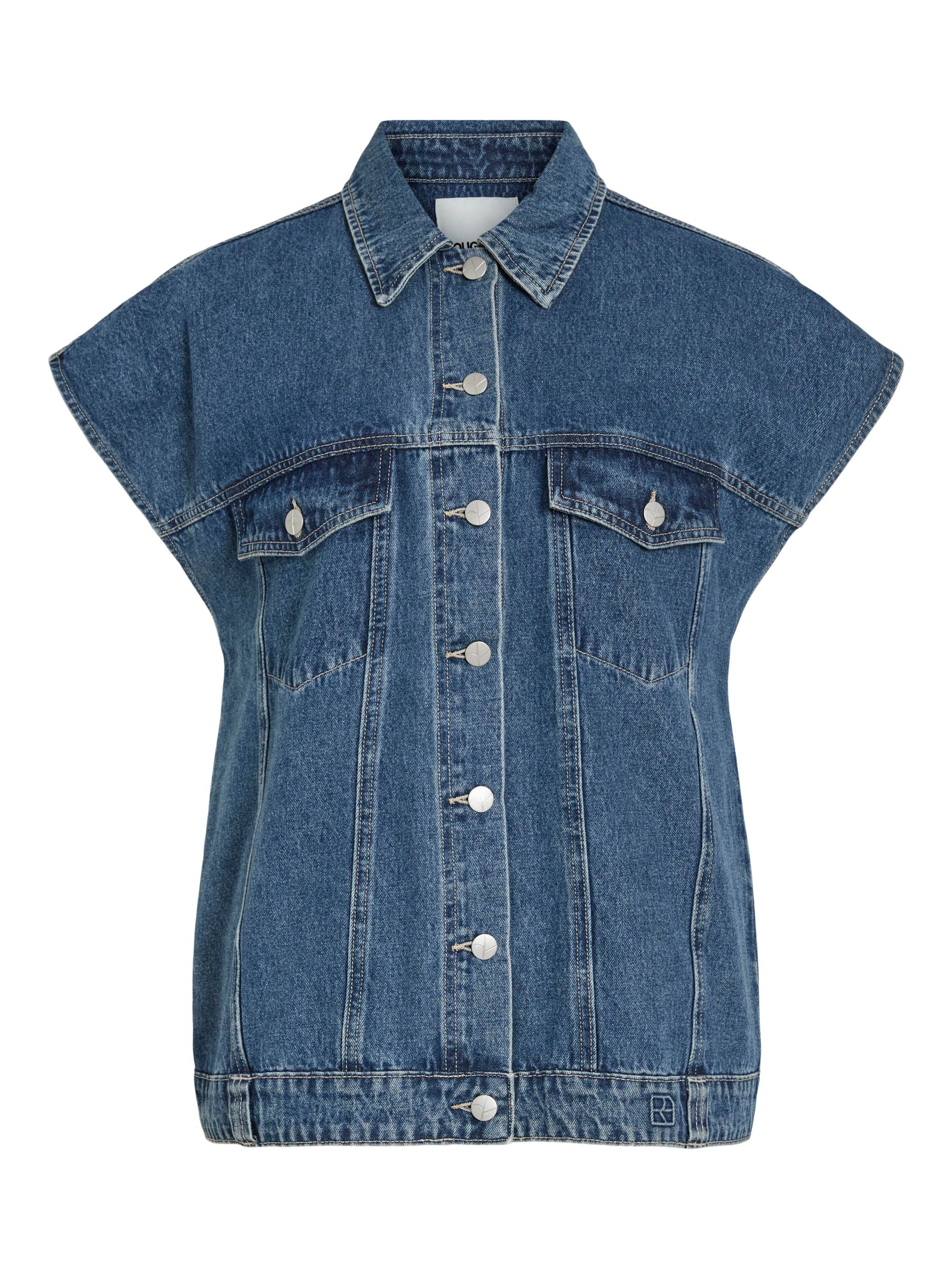 OVERSIZED DENIM VEST | Blue | ROUGE EDIT®